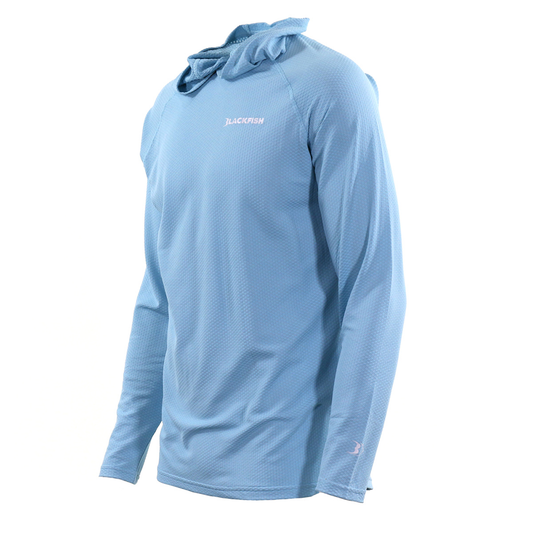 BlackFish CoolCharge UPF Angler Sun Hoodie - Sky Blue