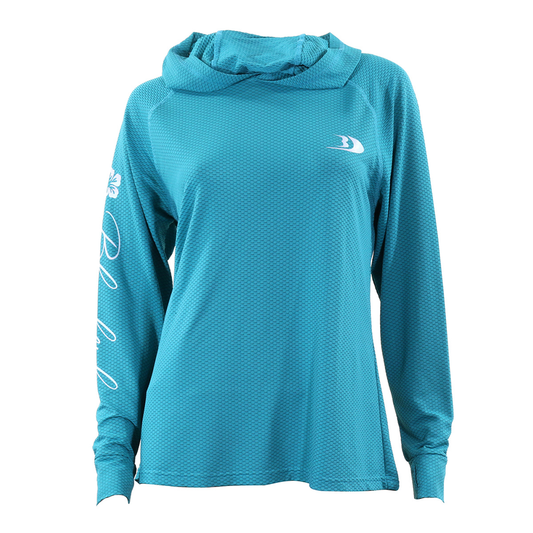 BlackFish Women's CoolCharge Angler UPF Sun Hoodie - Teal