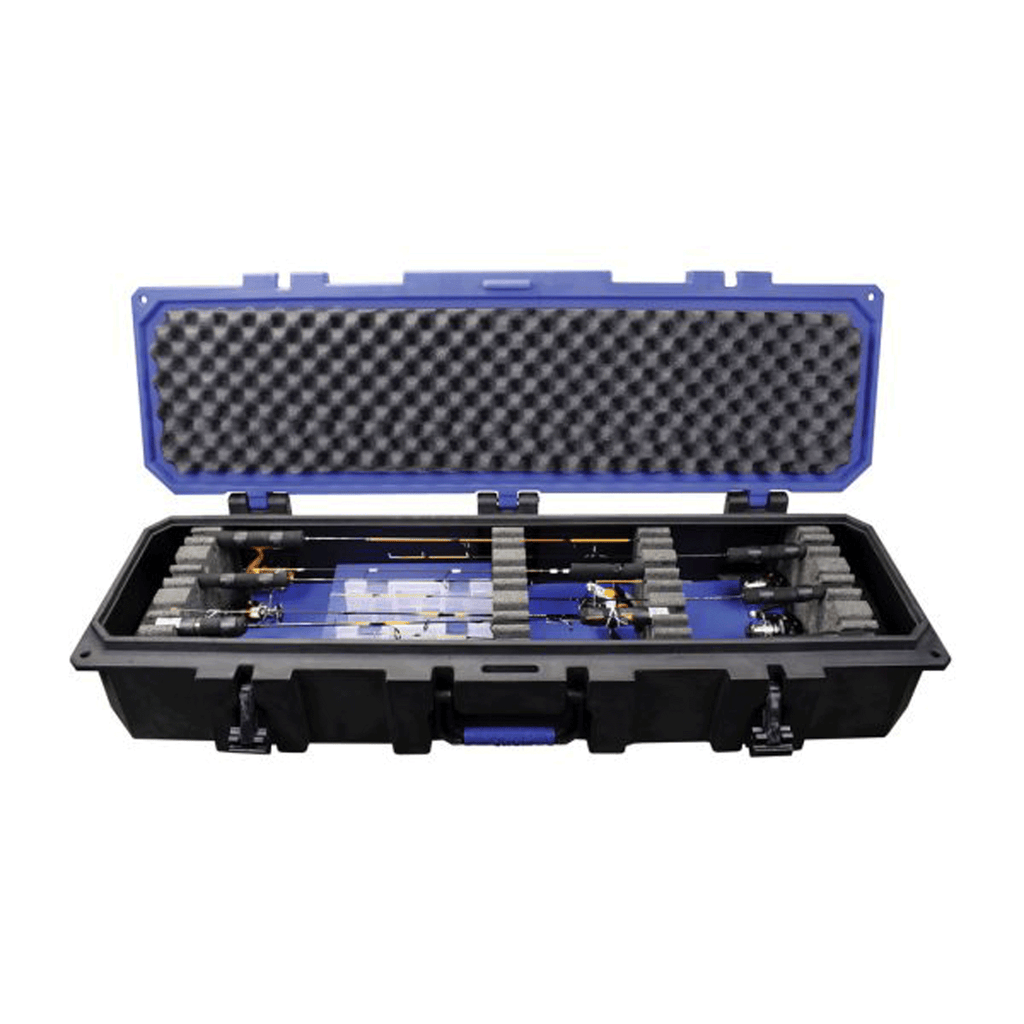 best ice fishing pole case Trophy Angler Black Widow 45" Hard-Sided Rod ASG-BWHC-45 The Plano 44 Ice Hunter Combo case is the largest and most efficient ice fishing storage box on the market Ice Rod Holder Travel Cases