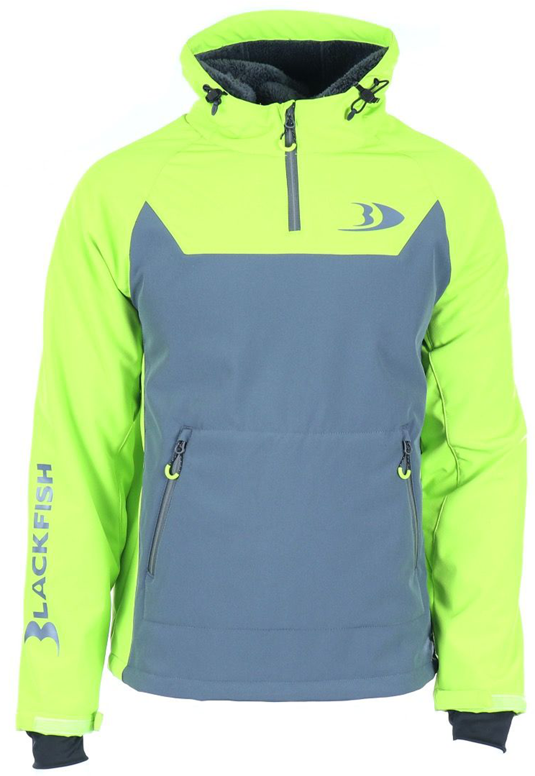 BlackFish Gale 2.0 Softshell Pullover - Charcoal / Acid Green