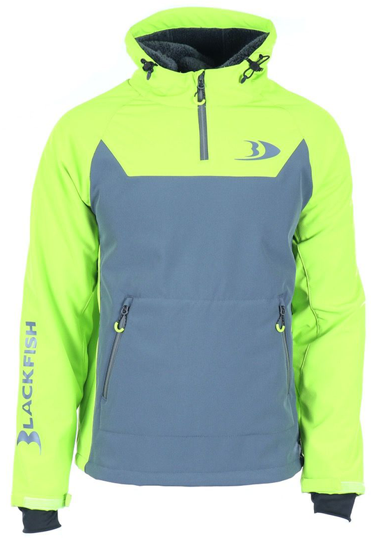 BlackFish Gale 2.0 Softshell Pullover - Charcoal / Acid Green