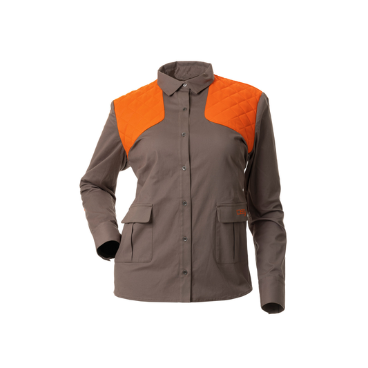 DSG Women's Upland Button Down Blaze Orange/Stone