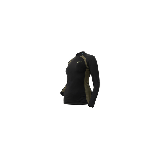 DSG Women's D-Tech Crewneck Base Layer Shirt Black-Olive