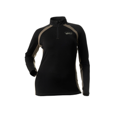 DSG Women's D-Tech 1/4 Zip Base Layer Shirt 2.0 Black - Stone