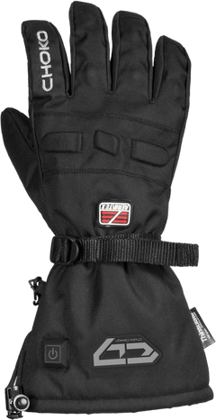 Choko Battery Heated Cordura Snowmobile Gloves Black