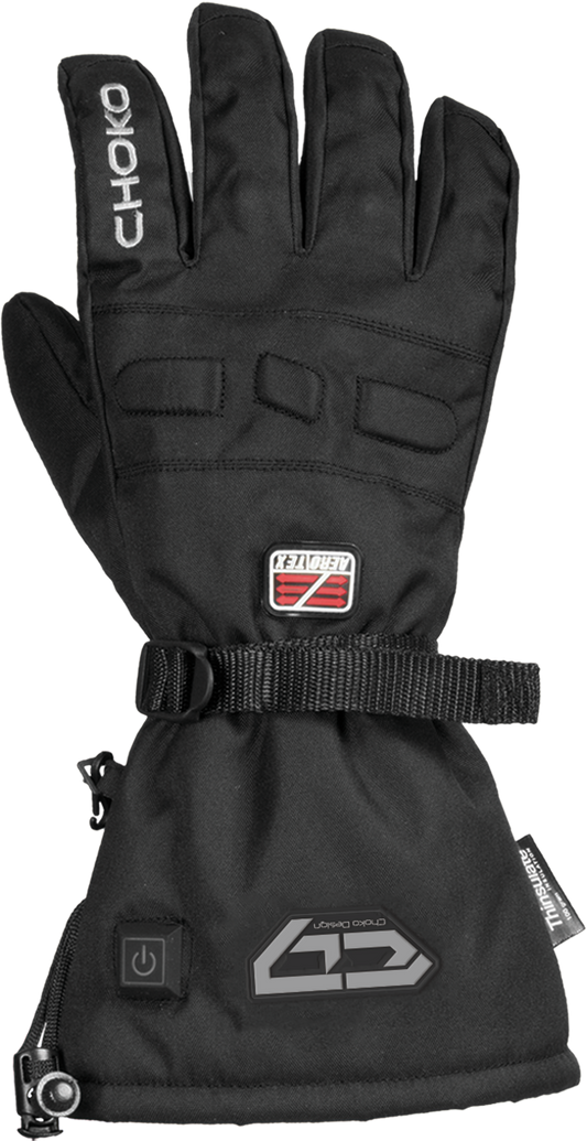 Choko Battery Heated Cordura Snowmobile Gloves Black