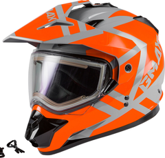 [Color:::Grey-Orange] Gmax GM-11S Trapper Dual Sport Helmet w/ Electric Shield