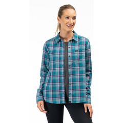 [Color:::Deep Lagoon - Raspberry Radiance] Klim Women's Sunlight Trail Midweight Flannel Shirt