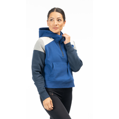 [Color:::Mazarine Blue - Dress Blues] Klim Women's Huntley Pullover 1/4 Zip Crop Hoodie
