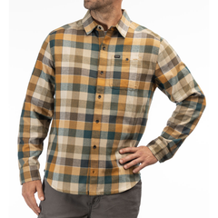 [Color:::Dark Sea - Golden Brown] Klim Alderson Midweight Flannel Shirt