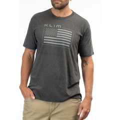 [Color:::Heathered Charcoal - Monument] Klim Patriot Klim Flag Tri-Blend Tee