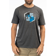 [Color:::Heathered Charcoal - Imperial Blue] Klim K Shield Crest Tri-Blend Tee