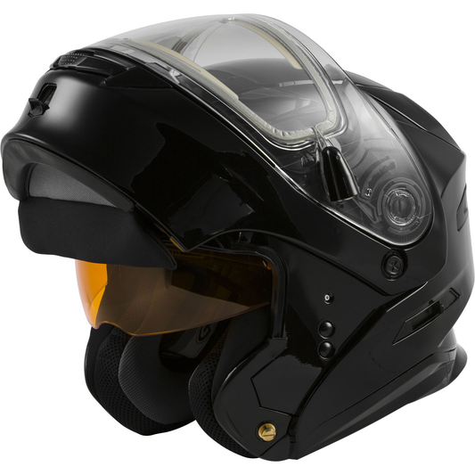  GMAX MD01S Modular Solid Snowmobile Helmet w/Electric Shield