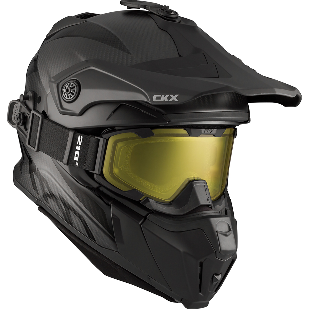 dual sport helmet goggles CKX Titan Original Dual Lens Carbon Helmet Black / SM