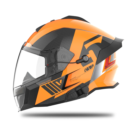 Delta V Carbon Commander Helmet - Orange - Gloss Finish with Photochromatic Ignite Shield Orange1