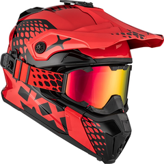 [Color:::Glossy Red] CKX Titan Viper Fiberglass Helmet - W/Dual Lens Goggles