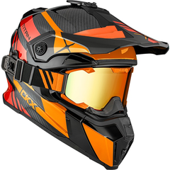 [Color:::Red  - Gloss Orange] CKX Titan Carbon Trak Helmet - W/Dual Lens Goggles