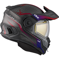 [Color:::Mat Scarlet / Twilight] CKX Mission AMS Carbon Fury Helmet With Double Shield