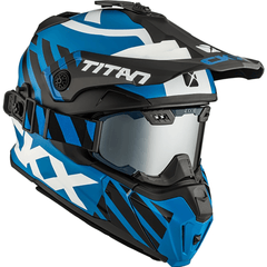[Color:::Marks Blue / Black] CKX Titan Fiberglass Marks Helmet With Dual Lens Goggles