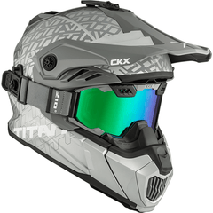 [Color:::Roar Silver] CKX Titan Roar Fiberglass Helmet With Double Lens Goggles