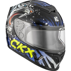 [Color:::Glossy Blue] CKX RR24 Amur Youth Dual Lens Snowmobile Helmet