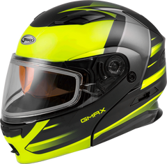[Color:::Matte Black-Hi Vis] GMAX MD01S Descendant Modular Snow Helmet w/Dual Lens Shield