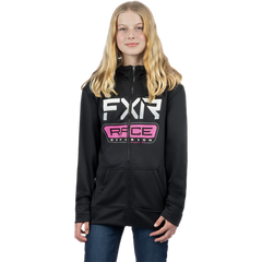 [Color:::Black/E Pink] FXR Youth Race Division Tech Hoodie