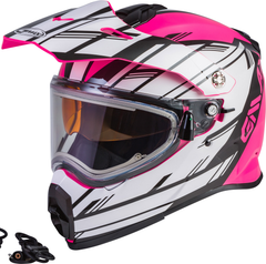 [Color:::Pink-White-Black] Gmax AT-21S Epic Adventure Dual Sport Helmet w/ Electric Shield