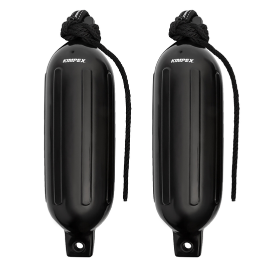 Kimpex Inflatable Vinyl Fender Kit - Black 2 Pack