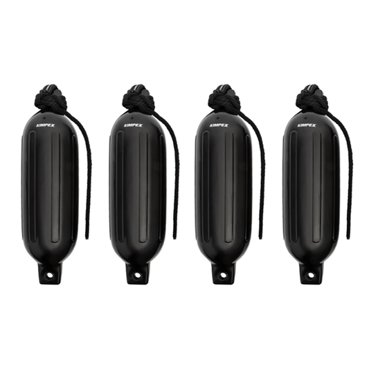 Kimpex Inflatable Vinyl Fender Kit - Black 4 Pack