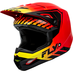 [Color:::Red / Black / Yellow] Fly Racing Youth Kinetic Menace Helmet
