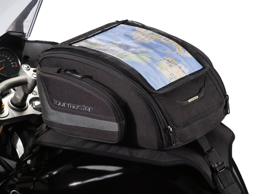 TOUR MASTER SELECT 14L TANK BAG w/Strap Mount Clear-Window Map Pocket