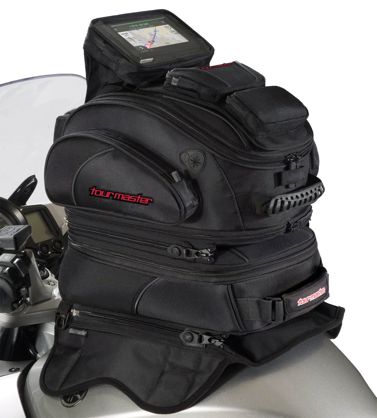 TOUR MASTER ELITE TRI-BAG TANK BAG w/Strap Mount Base Elite Tri-Bag System 