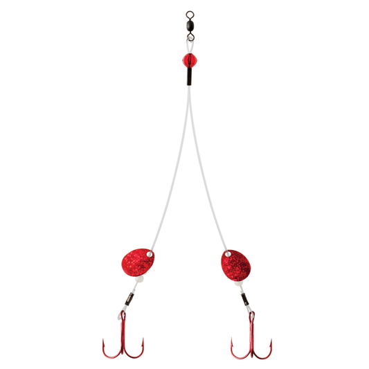 CLAM BIG TOOTH FLUOROCARBON RIG Red Holo