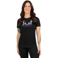[Color:::Black / Lilac] FXR Women's Antler Premium T-Shirt