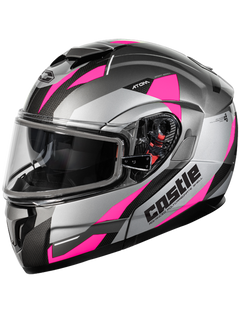 Castle X Atom SV Transcend Modular Snow Helmet w/Dual Lens Shield Pink