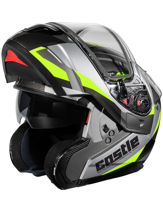 Castle X Atom SV Transcend Modular Snow Helmet w/Dual Lens Shield Hi Vis