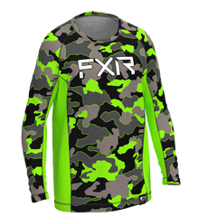 [Color:::Grey Camo / Lime] FXR Youth Attack UPF Longsleeve Shirt