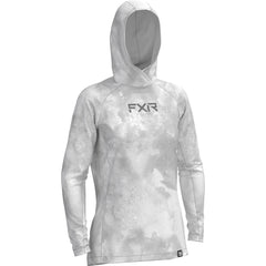 [Color:::White-Grey Ink] FXR Women's Attack UPF Hoodie