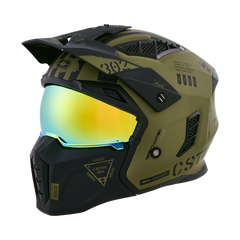 [Color:::Matte Olive / Black] Castle X CX302 AWOL Motorcycle Helmet