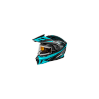 [Color:::Matte Black-Turquoise] Castle X CX950 V2 Fierce Modular Dual-Sport Helmet W/Electric Lens Shield