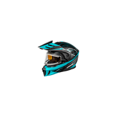 [Color:::Matte Black-Turquoise] Castle X CX950 V2 Fierce Modular Dual-Sport Helmet W/Electric Lens Shield