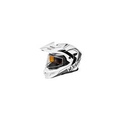 [Color:::White-Charcoal] Castle X CX950 V2 Wake Modular Dual-Sport Helmet W/Dual Lens Shield