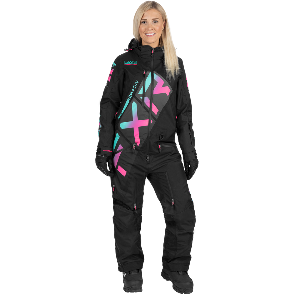 エスティボ スノボウェア M レディース リアルフォックスファー ピンク黒 FXR Women's CX F.A.S.T. Insulated Monosuit – Up North Sports