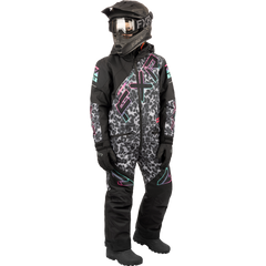 [Color:::Black Cheetah / Mint-E-Pink] FXR Youth CX Monosuit