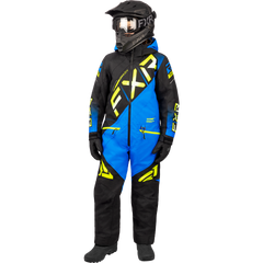 [Color:::Black / Blue-Hi Vis] FXR Youth CX Monosuit