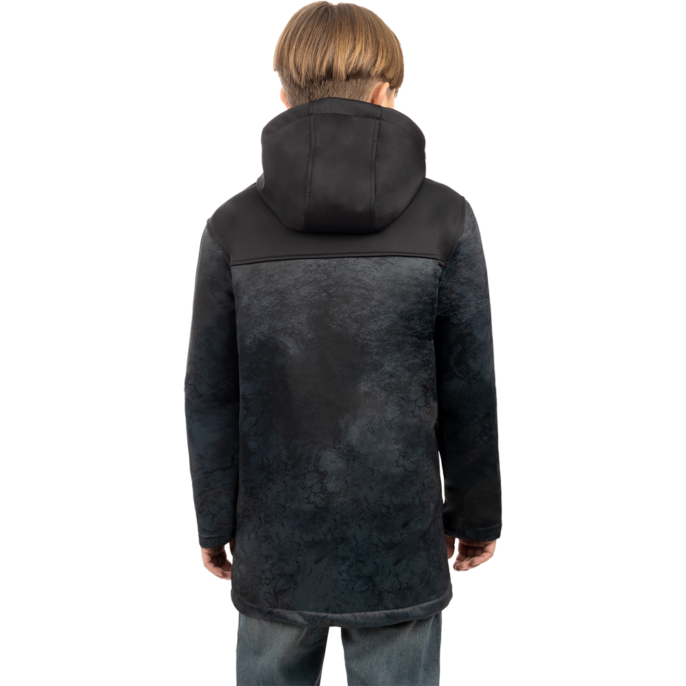 FXR Youth Hydrogen Softshell Jacket Black Ripple - Glow Stick
