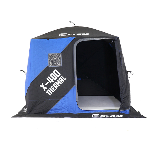 Clam X-400 Thermal - 4 Side Hub Shelter Open Door