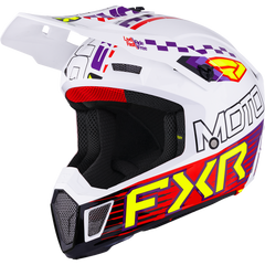 [Color:::White / Purple / Red] FXR Clutch Race DIV MX Helmet