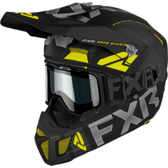 [Color:::Black / Hi Vis] FXR Clutch Cold Stop QRS Helmet w/ Maverick Goggle